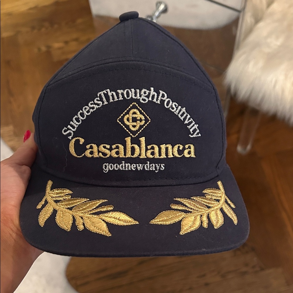 Casablanca Navy Cap with Gold Embroidery